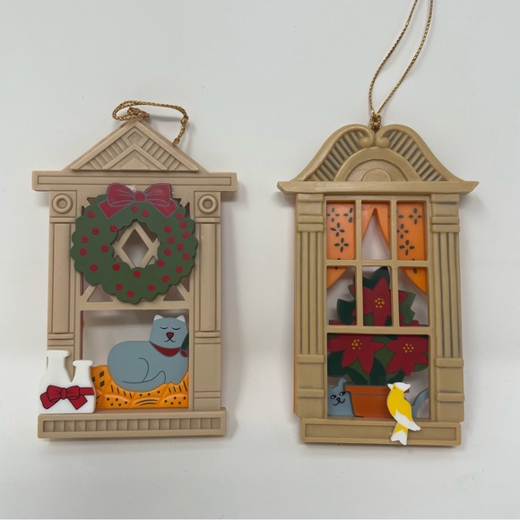 Vintage 80s Peekaboo Kitty Cat Window Ornament Hanging Decor - Picture 9 of 14